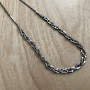 Sterling silver braided S link necklace - Italy